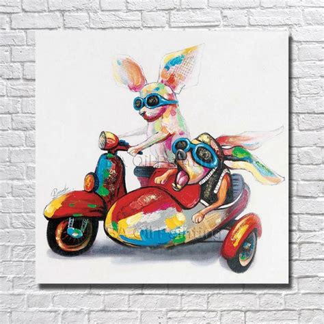 Handpainted Abstract Oil Painting Funny Animal Wall Art On Canvas For
