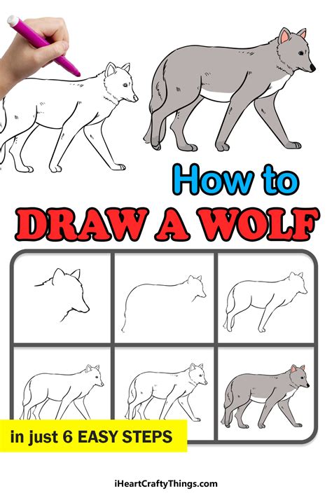 How To Draw A Wolf Head Step By Step For Kids
