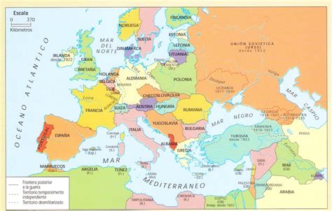 Mapa Mapa De Europa Tras Finalizar La Primera Guerra Mundial Europe