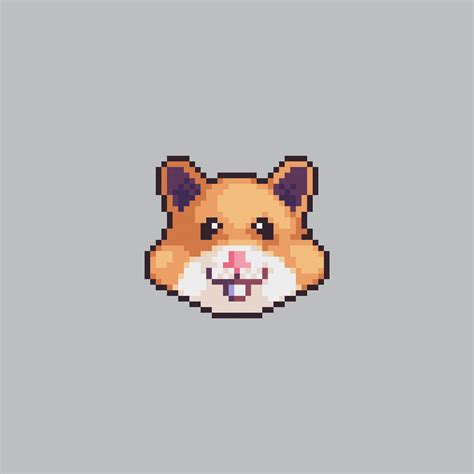 Printfully Editable Hamster Head Vector Illustration Pixel Art For Game