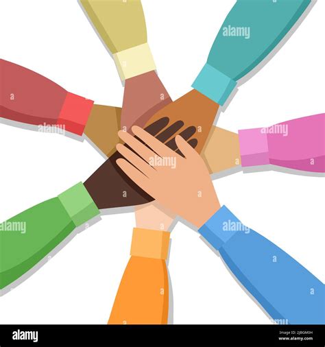 Hands Joined Together Stock Vector Images Alamy