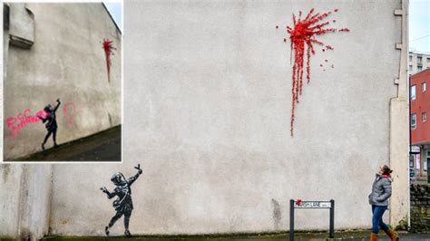 Banksy Mural In Bristol Vandalised With Bcc Ws Graffiti Lbc