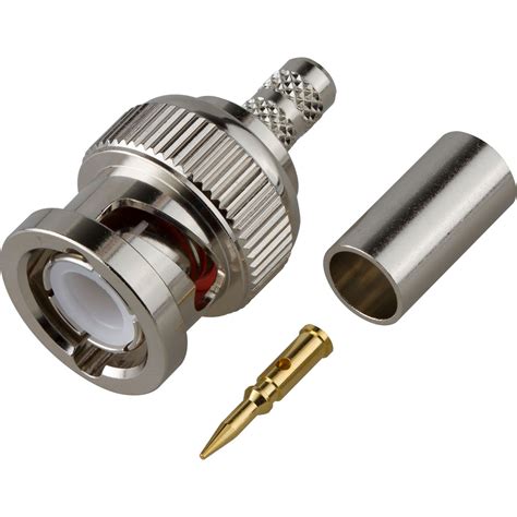 Bnc Male Crimp Plug For Rg58u Cable Nickel Plated Body Gold Plated Contact Delrin