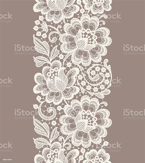 Lace Seamless Pattern Ribbon Stock Vector Art & More Images of Beige ...