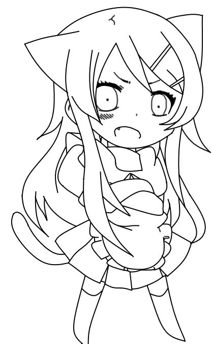 Anime Neko Coloring Pages 73 File For Free