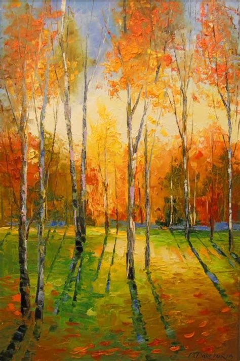 Buy Autumn Sunset Oil Painting By Olha Darchuk On Artfinder Discover