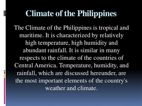 Philippine Climate