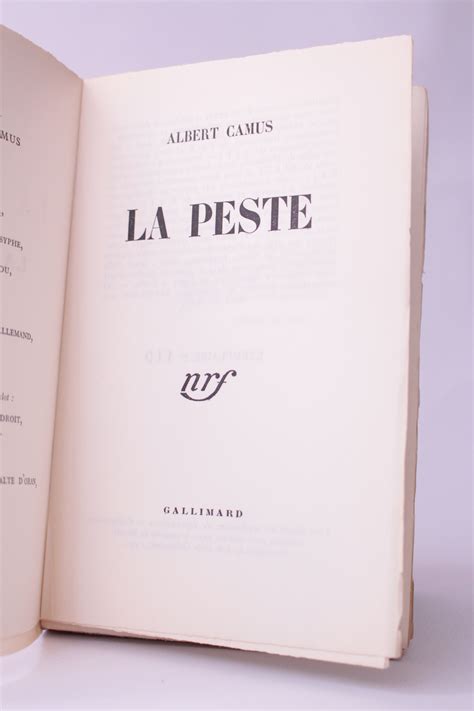 La Peste By Camus Albert First Edition 1947 From Rare Books Le