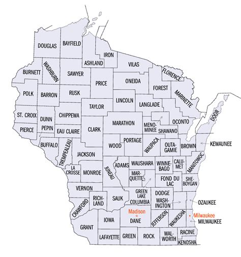 Wisconsin Counties History And Information
