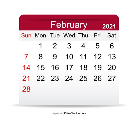 Free February 2021 Calendar