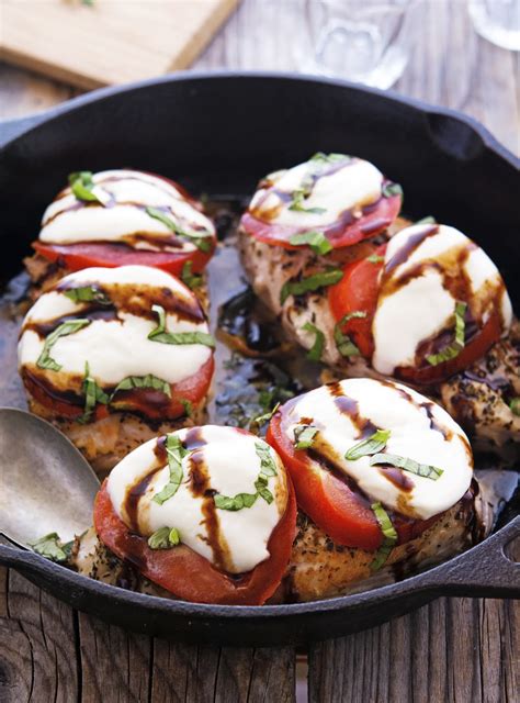 Depending on the size of your chicken breast, you're going to want around 6 to 8 slits per chicken breast. Skillet Tomato and Mozzarella Chicken with Crispy Basil