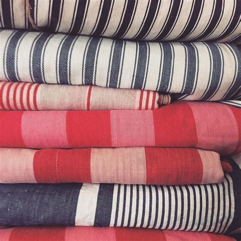 French Ticking Fabric 19th Century Stripes Simple Pleasure