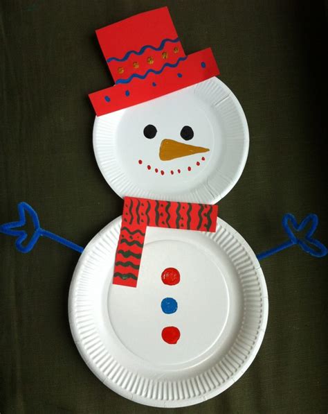 Snowman Paper Plate Craft For Kids Paper Plate Crafts
