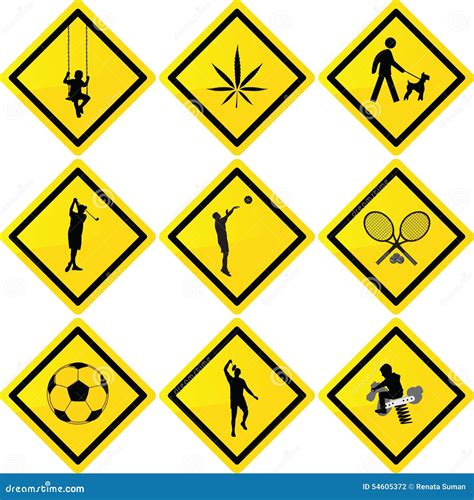 Sport And Recreation Signs Stock Vector Illustration Of Children