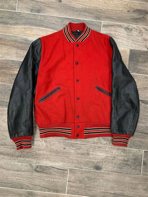 Vintage Leather Sleeve Varsity Jacket 1950s Grailed
