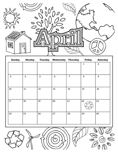 Calendario Abril 2021 Para Colorear Calendario Infantil Pdmrea