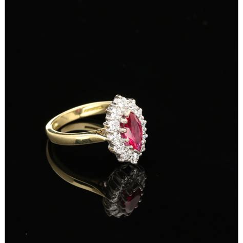 The most common second hand ring material is metal. Marquise Cut Ruby And Diamond Ring - 18ct Yellow Gold ...