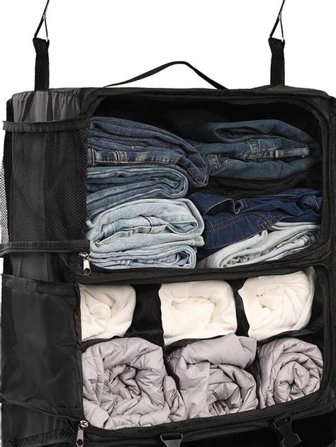 Hanging Packing Cubes Portable Closet 3 Shelf Travel Collapsible