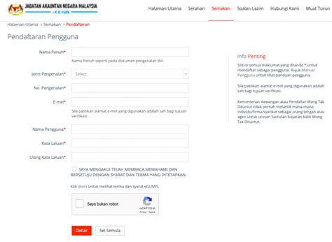 Jabatan akauntan negara malaysia negeri johor tingkat 8 dan 11, lot 20485, menara tabung haji, jalan ayer molek, 80720 johor bahru. Semakan Online Wang Tak Dituntut Dan Proses Bayaran Balik WTD
