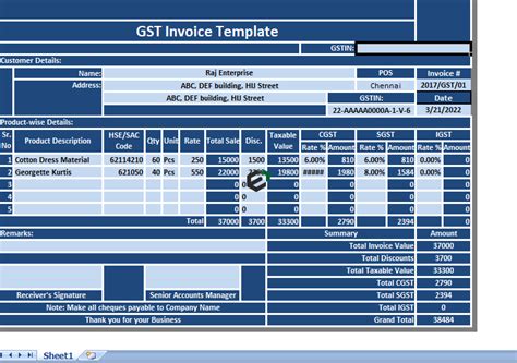 Download Free Gst Invoice Format In Excel
