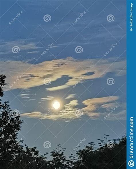 Night Sky Cloudscape Moon Stock Image Image Of Evening Dawn