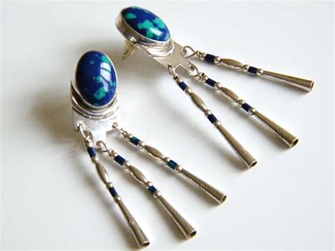 Native American Navajo Signed SR Sterling Silver And Lapis Lazuli