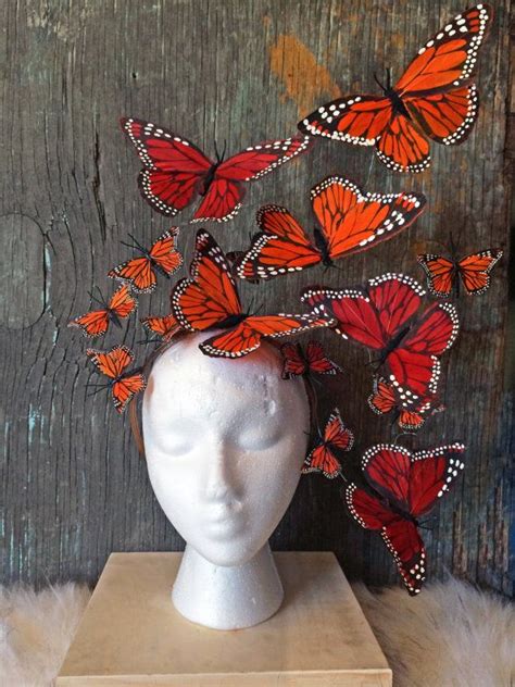 Monarch Butterfly Costume Fascinator Headpiece Etsy Monarch