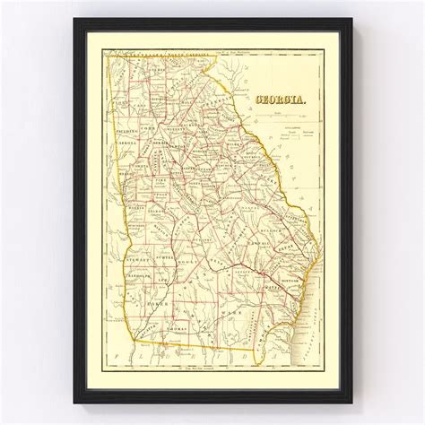 Vintage Map Of Georgia 1835 By Teds Vintage Art