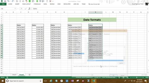 Excel Date Format How To Change Youtube