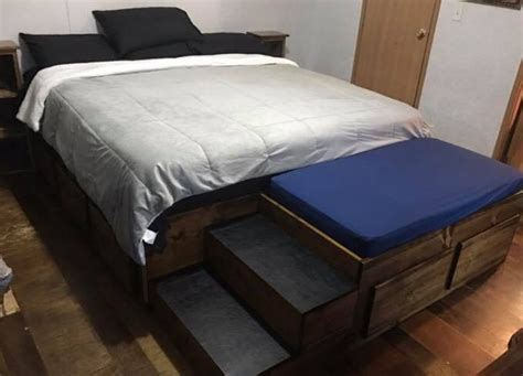 You Can Get A Wooden Kingsize Bed With An Extra Bed At The End For Your