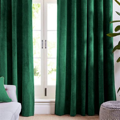 Forest Green Velvet Curtains And Drapes Soft Panels Natural Etsy