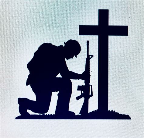 Soldier Kneeling At Cross Indoor Or Outdoor Metal Sign Or Etsy