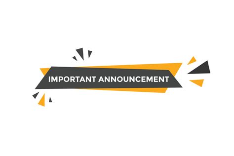 Important Announcement Colorful Label Sign Template Important