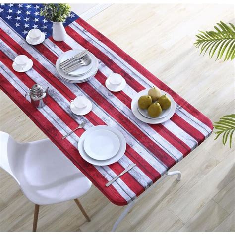 Brielle Home Fitted Table Coverus Flag30x72 In The Table Covers