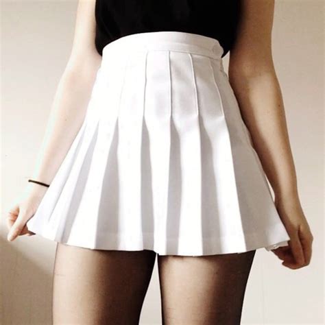 Skirt White Tennis Skirt Tennis Skirt White White Tennis Skirt Cute Kawaii Cute Skirt