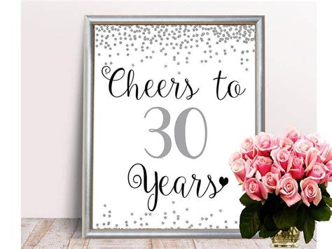 Cheers To 30 Years 8x10 11x14 30th Birthday Sign 30th Etsy In 2022