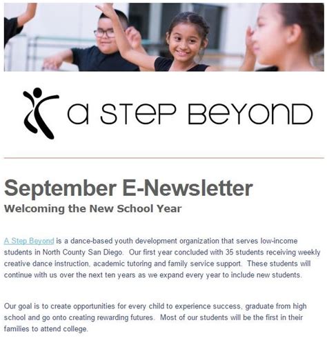 Sept 2015 Newsletter A Step Beyond