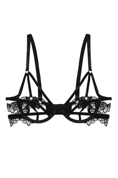 Becka Black Lace Trim Open Wired Bra Playful Promises Usa