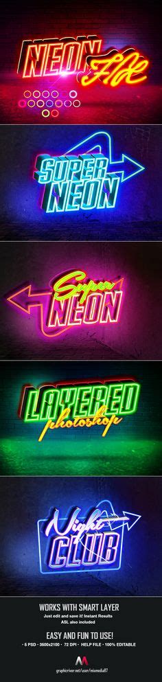 Neon Sign Styles Neon Signs Graphic Design Photoshop Neon