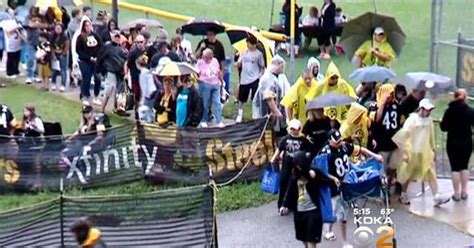 Eager Steelers Fans Brave The Rain At Training Camp Cbs Pittsburgh