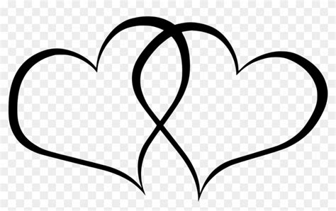 Hd With Hearts In Outline Double Heart Clipart Black Joined Hearts My