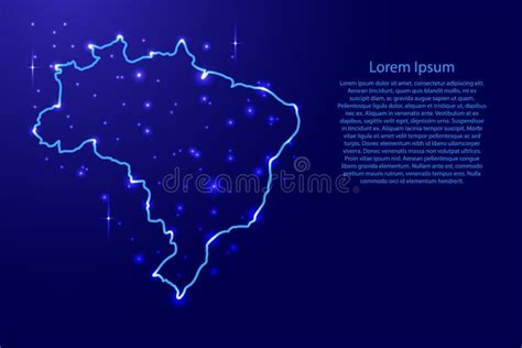 Mapa De Brasil Desde Aislamientos Azules O Línea De Nivel Cuadrícula De