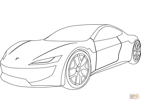 Tesla Roadster Coloring Page Free Printable Coloring Pages