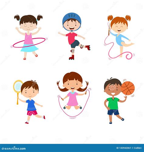 Kids Practicing Sports Stock Illustrations 195 Kids Practicing Sports