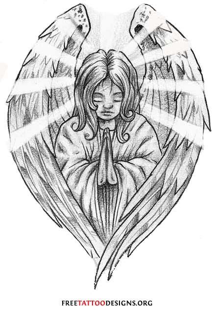 Praying Angel Drawing Designs Angel Painting Ideas