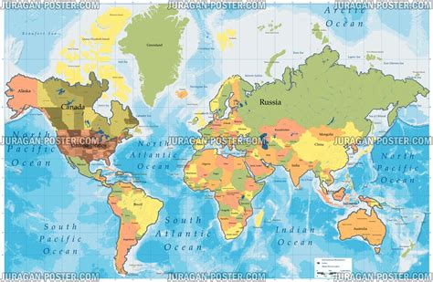 Weltkarte Kontinente World Map Weltkarte Peta Dunia