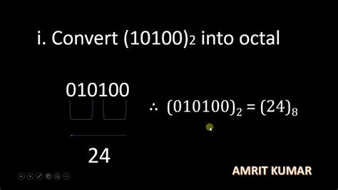 36 Binary To Octal Conversion In C Language By Mr Amrit Kumar Youtube