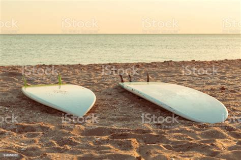Surfboards On The Beach Stock Photo Download Image Now Beach Blue