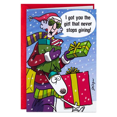 Maxine T That Never Stops Giving Funny Christmas Card Greeting