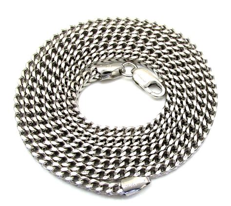 10k white gold chain : 10K White Gold Franco Box Chain 20-24 Inch 2mm
